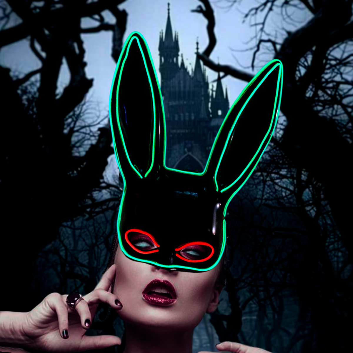 Miniatura 5 de Mascara LED Conejo Media Cara PG395LED